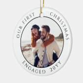 Verlobtes Foto zu Weihnachten Keepake Keramik Ornament (Links)
