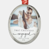 Verlobtes Foto zu Weihnachten Keepake Ornament Aus Metall (Links)