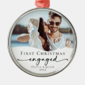 Verlobtes Foto zu Weihnachten Keepake Ornament Aus Metall (Vorne)