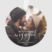 Verlobtes Foto zu Weihnachten Ornament (Vorderseite)