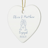Verlobtes kalligrafisches Foto Keepake Keramik Ornament (Links)
