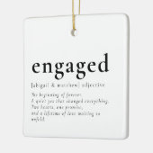 Verlobtes kalligrafisches Foto Keepake Keramikornament (Links)