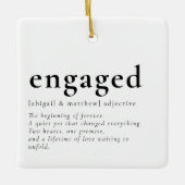 Verlobtes kalligrafisches Foto Keepake Keramikornament (Vorderseite)