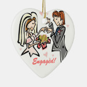 Verlobtes kundengebundenes Wedding Andenken Keramik Ornament (Rechts)