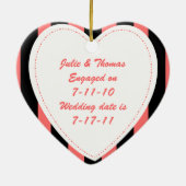 Verlobtes kundengebundenes Wedding Andenken Keramik Ornament (Hinten)