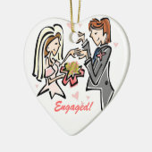 Verlobtes kundengebundenes Wedding Andenken Keramik Ornament (Links)