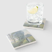 Verlobtes Paar (Hochzeit und Ehe) (Verlobung) Steinuntersetzer (Seitenansicht)