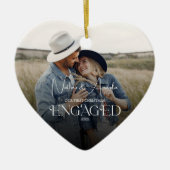 Verlobtes Paar Modernes Foto Keramik Ornament (Vorne)