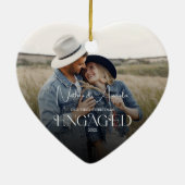 Verlobtes Paar Modernes Foto Keramik Ornament (Hinten)
