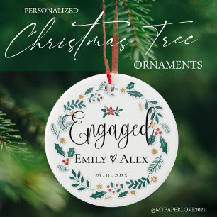 Verlobtes Paar Unser erstes Weihnachten Keramik Ornament