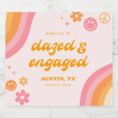 Verlobtes Rosa und Orange Bierflaschenetikett (Einzelnes Label)