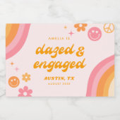 Verlobtes Rosa und Orange Schaumweinetikett (Einzelnes Label)