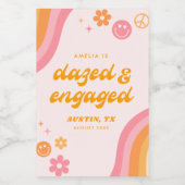 Verlobtes Rosa und Orange Weinetikett (Einzelnes Label)