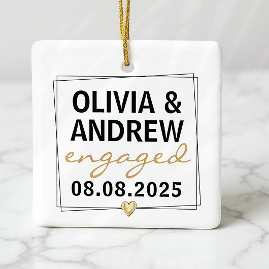 Verlobtes Schwarzes Foto Keramikornament