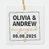 Verlobtes Schwarzes Foto Keramikornament (Vorderseite)