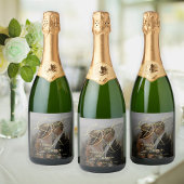 Verlobtes Skript, benutzerdefiniertes Foto-Engagem Schaumweinetikett