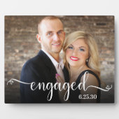 Verlobtes Skript Benutzerdefiniertes Foto Plaque Fotoplatte (Vorderseite)