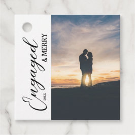 Verlobtes und Merry Couple Foto Geschenkanhänger