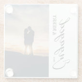 Verlobtes und Merry Couple Foto Glasuntersetzer (Rückseite)