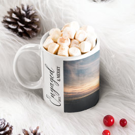 Verlobtes und Merry Couple Foto Kaffeetasse