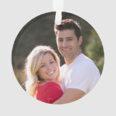 Verlobtes Watercolor Foto Ornament (Rückseite)