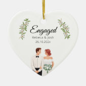 Verlobtes Weihnachtsfest Grüne Hochzeit Datum Keramik Ornament (Vorne)