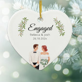 Verlobtes Weihnachtsfest Grüne Hochzeit Datum Keramik Ornament