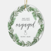 Verlobtes Weihnachtsgeschenk für Paare Keramik Ornament (Links)