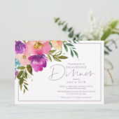 Verlobung Abendessen Blumenladen Einladung (Stehend Vorderseite)