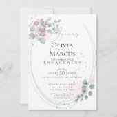 VERLOBUNG | Airy Watercolor Eucalyptus Foliage Einladung (Vorderseite)