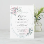 VERLOBUNG | Airy Watercolor Eucalyptus Foliage Einladung (Stehend Vorderseite)