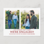 Verlobung Ankündigung 2 Foto Snowflake Muster Postkarte (Vorderseite)