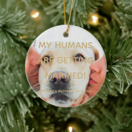 Verlobung Ankündigung benutzerdefiniertes Foto Wei Keramik Ornament