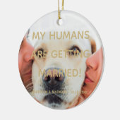 Verlobung Ankündigung benutzerdefiniertes Foto Wei Keramik Ornament (Links)