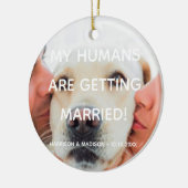 Verlobung Ankündigung benutzerdefiniertes Foto Wei Keramik Ornament (Links)