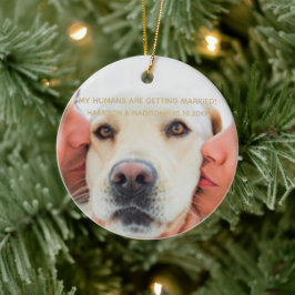 Verlobung Ankündigung Custom Foto Hund Weihnachten Keramik Ornament