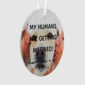 Verlobung Ankündigung des Foto Hundeschlitten Ornament (Vorderseite)