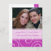 Verlobung Ankündigung Foto Postkarten Rosa (Vorne/Hinten)