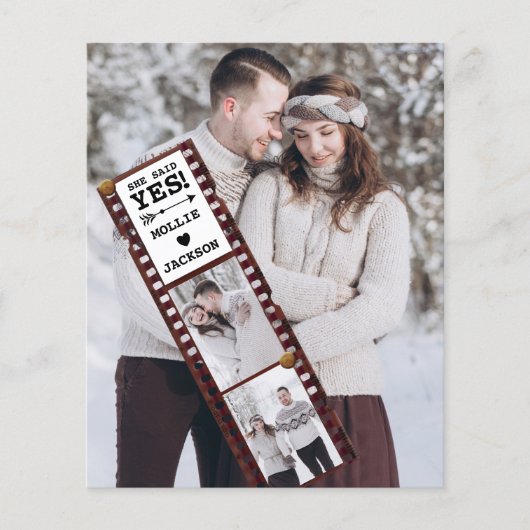 Verlobung Ankündigung Foto Sie sagte ja (Vorderseite)