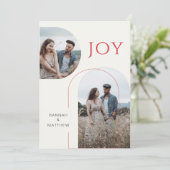 Verlobung Ankündigung Holiday Joy Red (Stehend Vorderseite)