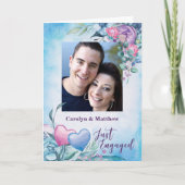 Verlobung Ankündigung Lila und Blauen Blumen (Vorderseite)