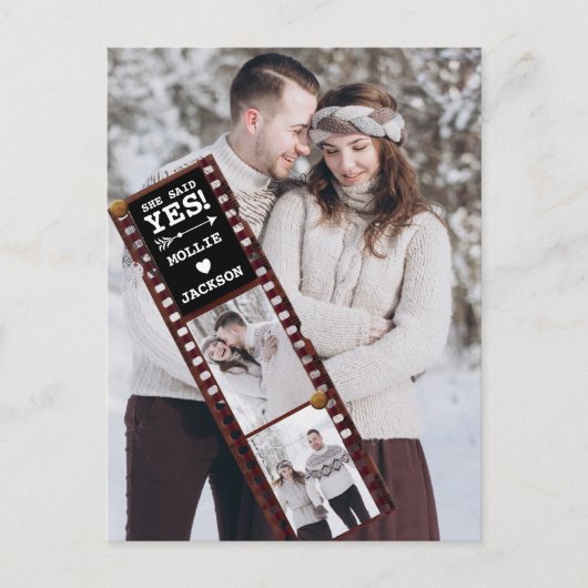 Verlobung Ankündigung sagte sie ja Foto Postkarte (Vorderseite)