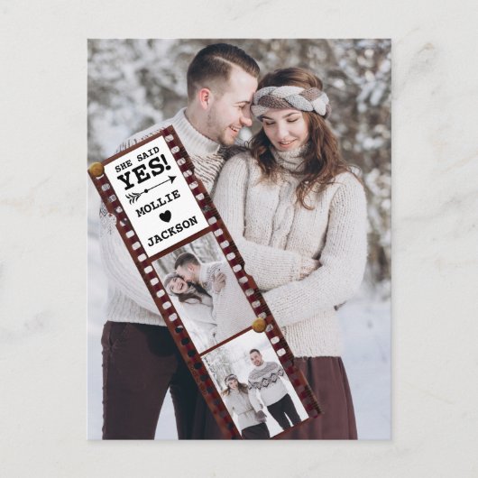 Verlobung Ankündigung sagte sie ja Foto Postkarte (Vorderseite)