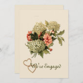 Verlobung Ankündigung Vintage Blume Bouquet (Vorne/Hinten)