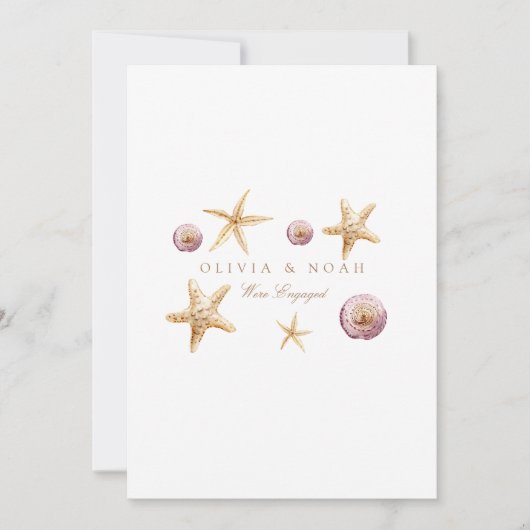 Verlobung-Ankündigungskarte für das Tropical Beach Ankündigung (Vorderseite)