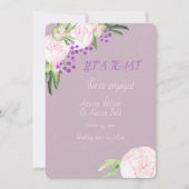 Verlobung Aquarell Lila Blumenkarte Karte (Vorderseite)