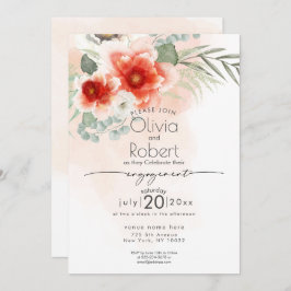 VERLOBUNG | Aquarellblüten und Folien Einladung