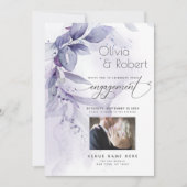 Verlobung | Aquarellfarben, feuerbeständig, violet Einladung (Vorderseite)
