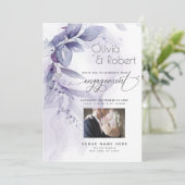 Verlobung | Aquarellfarben, feuerbeständig, violet Einladung (Stehend Vorderseite)