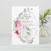 VERLOBUNG | Aquarellpinsel Einladung (Stehend Vorderseite)